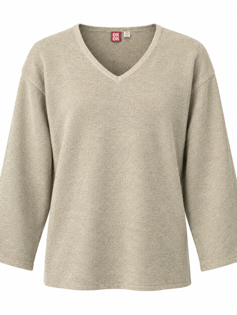 AOk Performance Oversized V-Neck Sweater Oatmeal 4X